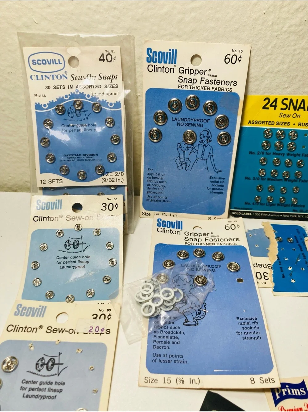 Vintage Sew-On Snap Fasteners Assortment Scovill and More